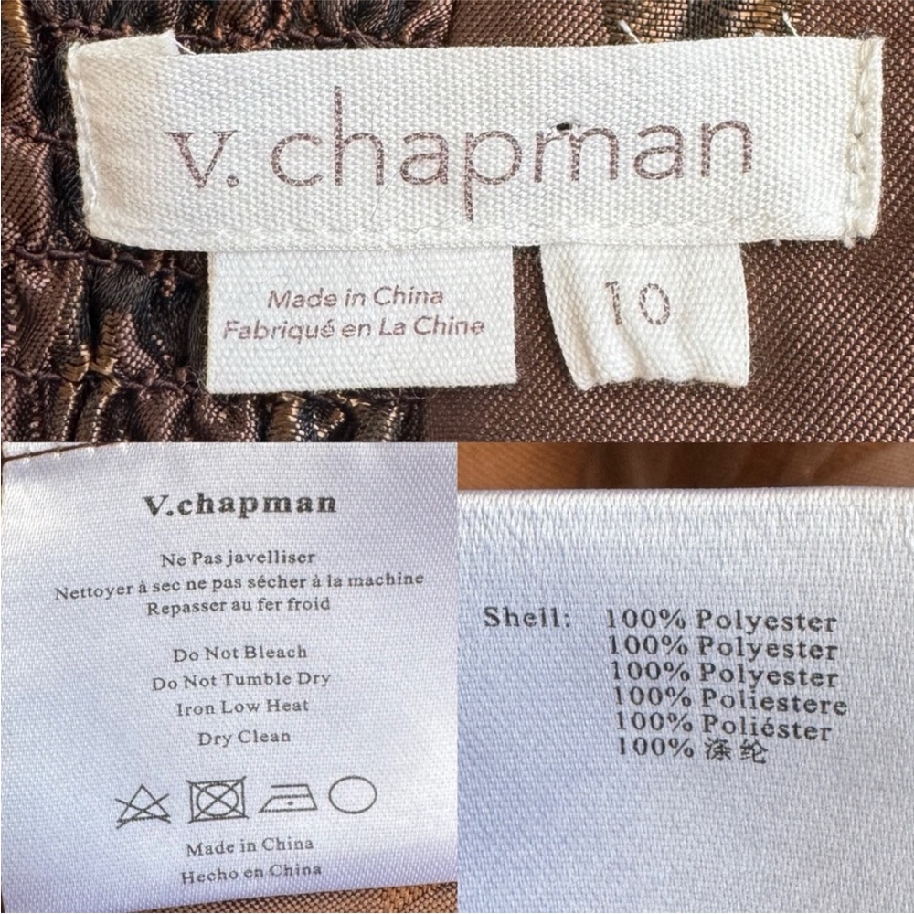 NWT V. Chapman The Vera Dress in Cocoa Baroque Floral Brown - Picture 14 of 17